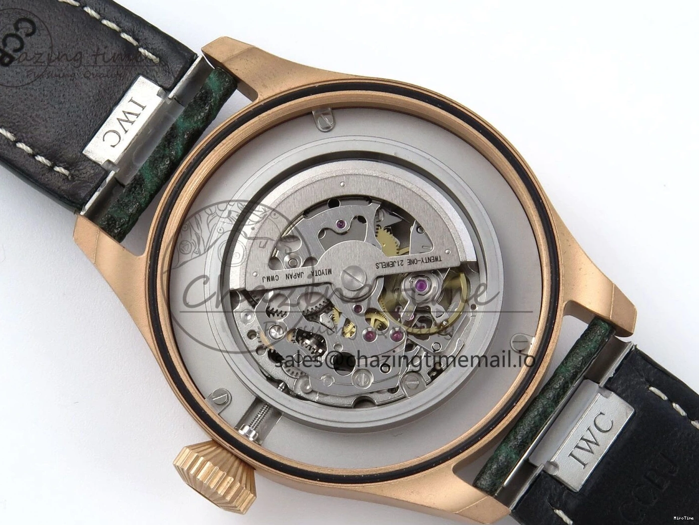 MIROTIME 0307 Durable Big Pilot IW329702 M+F 1:1 Best Edition Green Dial on Green Leather Strap MY 7006